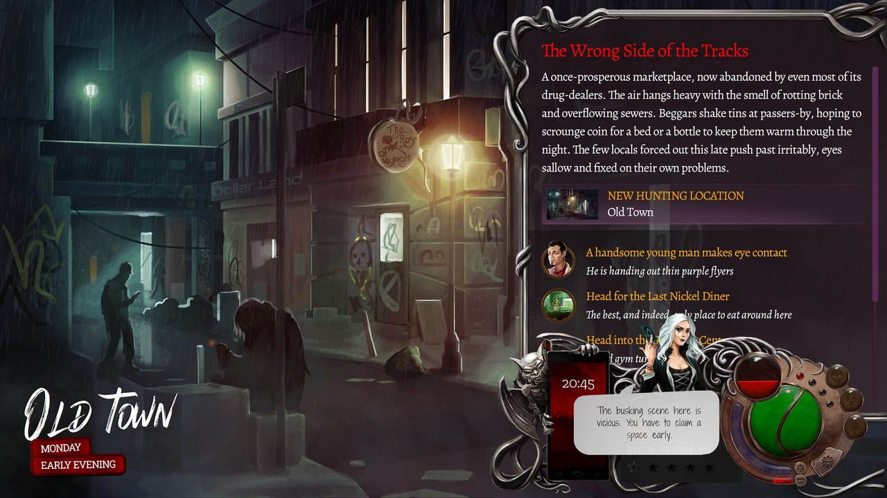Rain-soaked Old Town alley at night in Nighthawks